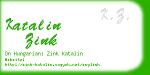 katalin zink business card